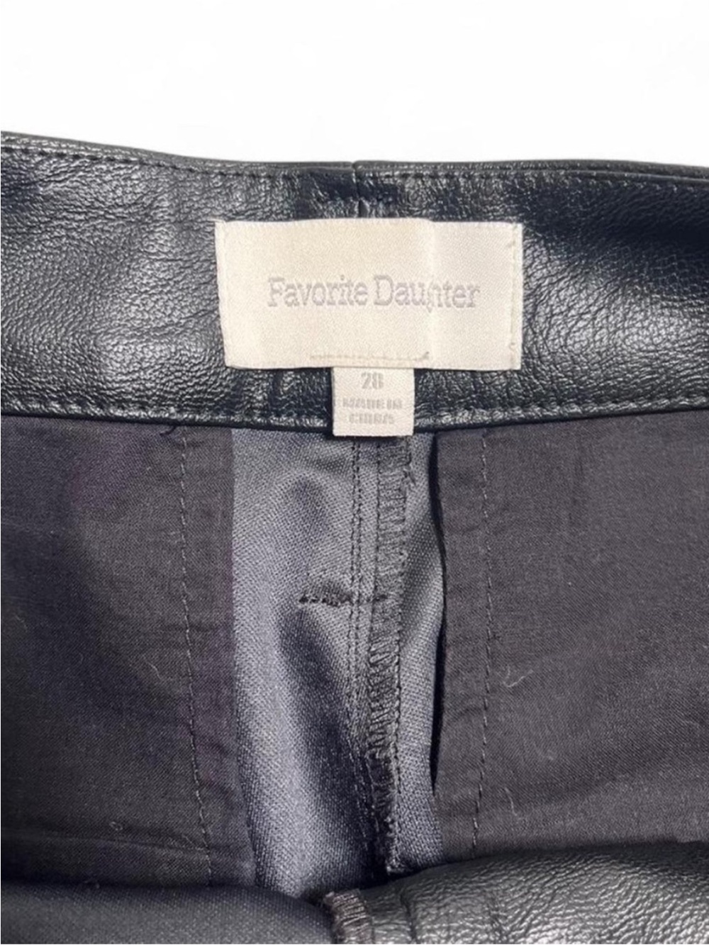 NWOT Favorite Daughter Carla Black Faux Leather Pant size 28 - Picture 6 of 8